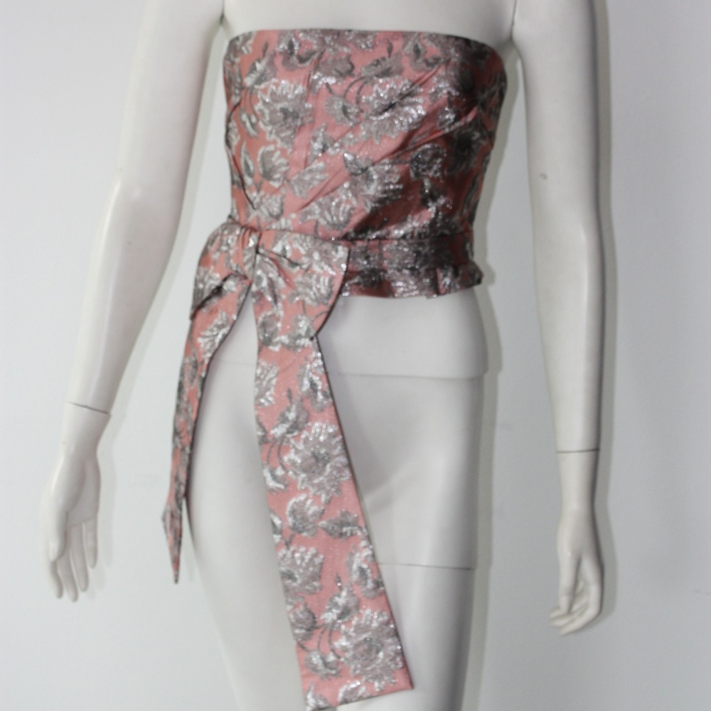 Prada Pink and Metallic Strapless Bustier